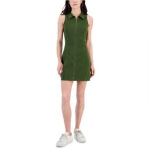 Tinseltown Zipper-Front Sleeveless Racer Dress
